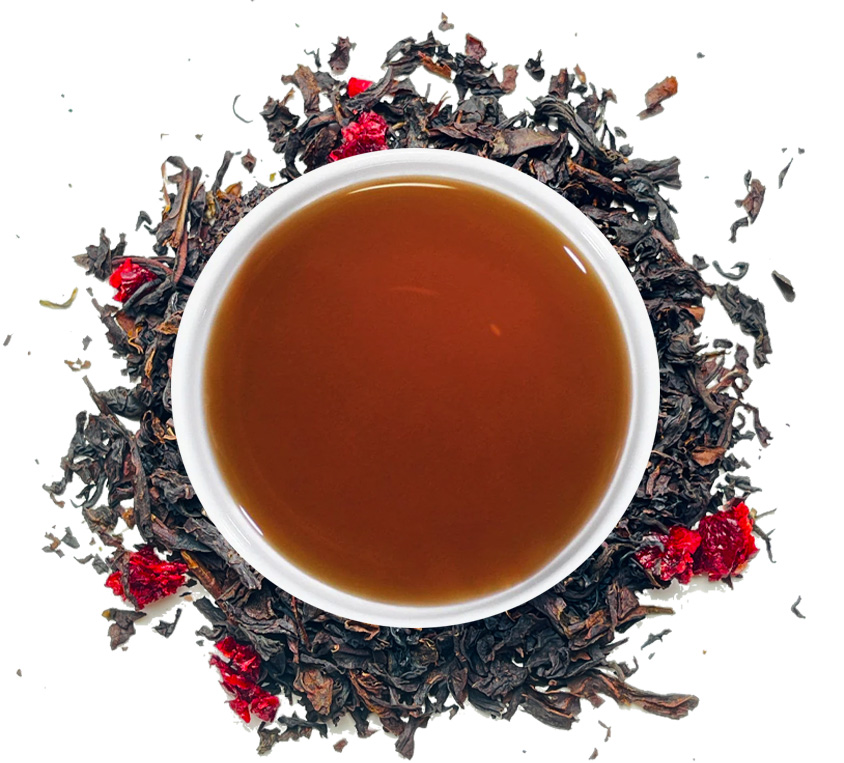 Cherry Black Leo Tea podana z pomarańczą i cynamonem
